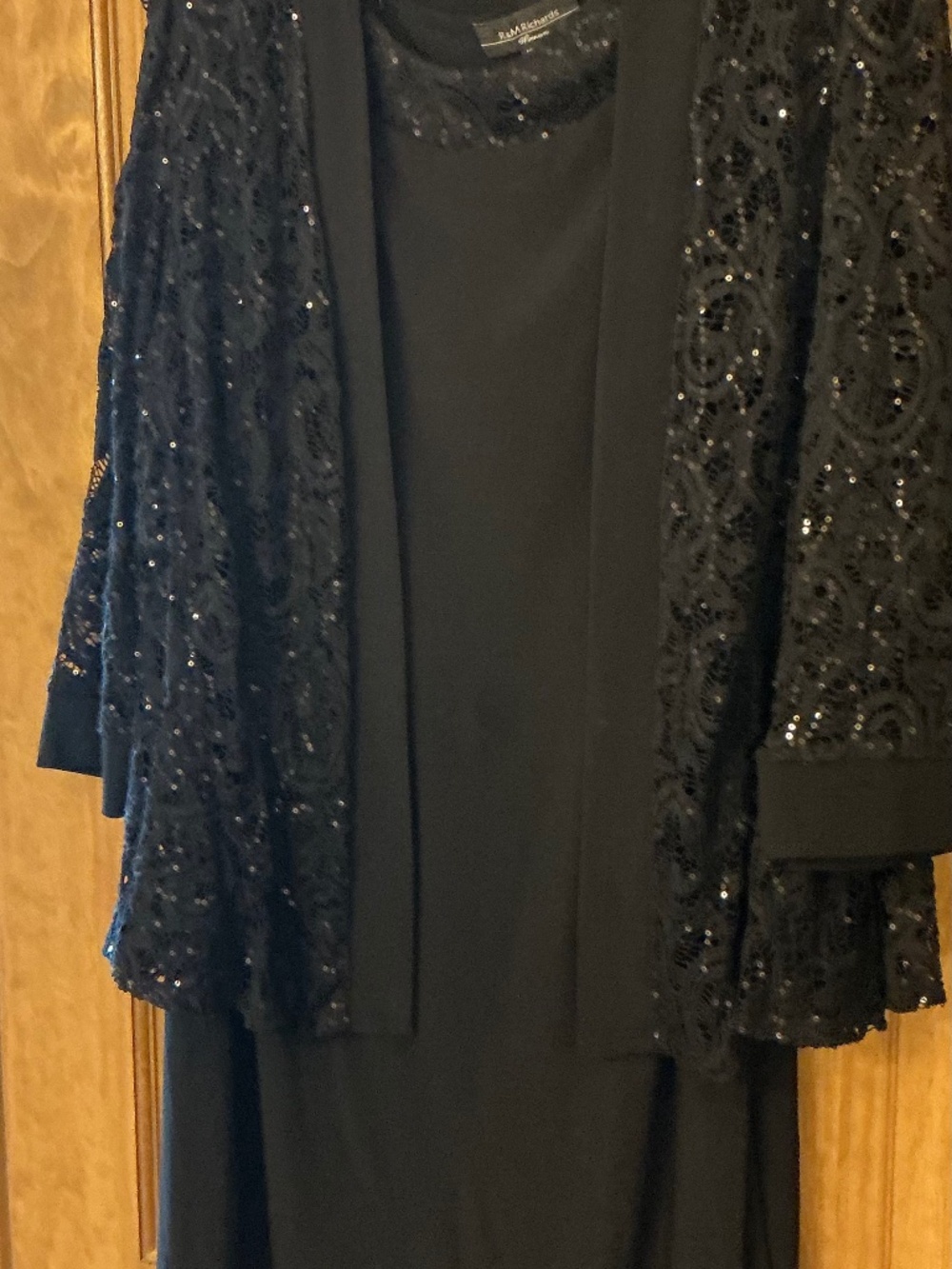 R&M Richard’s Black Dress with Sequin Jacket 16W